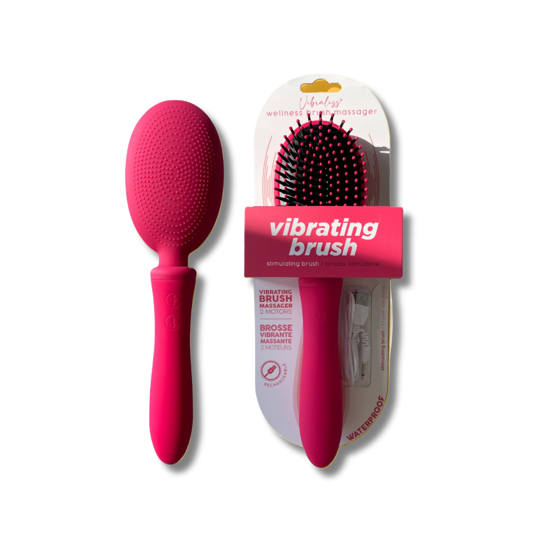 Vibraliss Luxury Vibrating Hairbrush with Dual Motor Design Pink