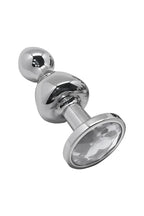 Wooomy Lollypop Double Ball Metal Plug White Medium (9.4 cm) > Anal Range > Jewel Butt Plugs