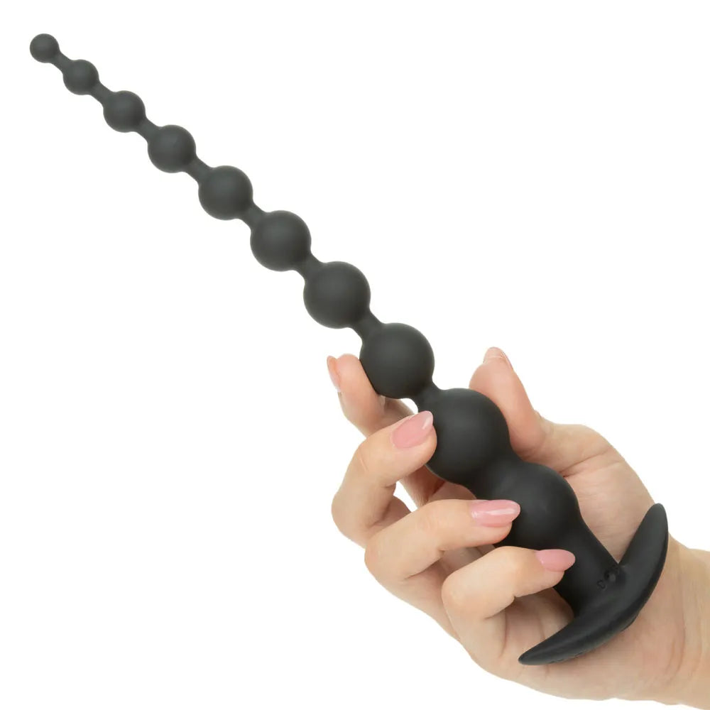 Rechargeable X-10 Power Beads (Black) – Extended Length Anal Beads Secondary image