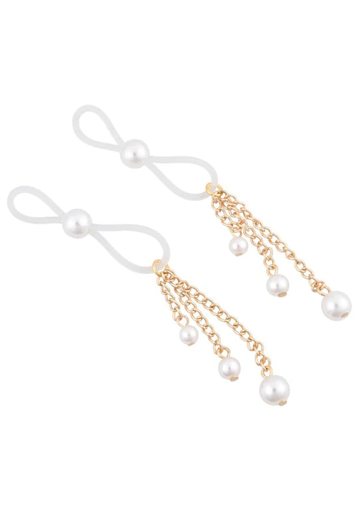 Sex & Mischief Pearl Nipple Ties White Nipple Stimulators