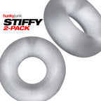 Stiffy 2 Piece Bulge Cockrings by HunkyJunk Ice Clear > Cock Ring > Sets