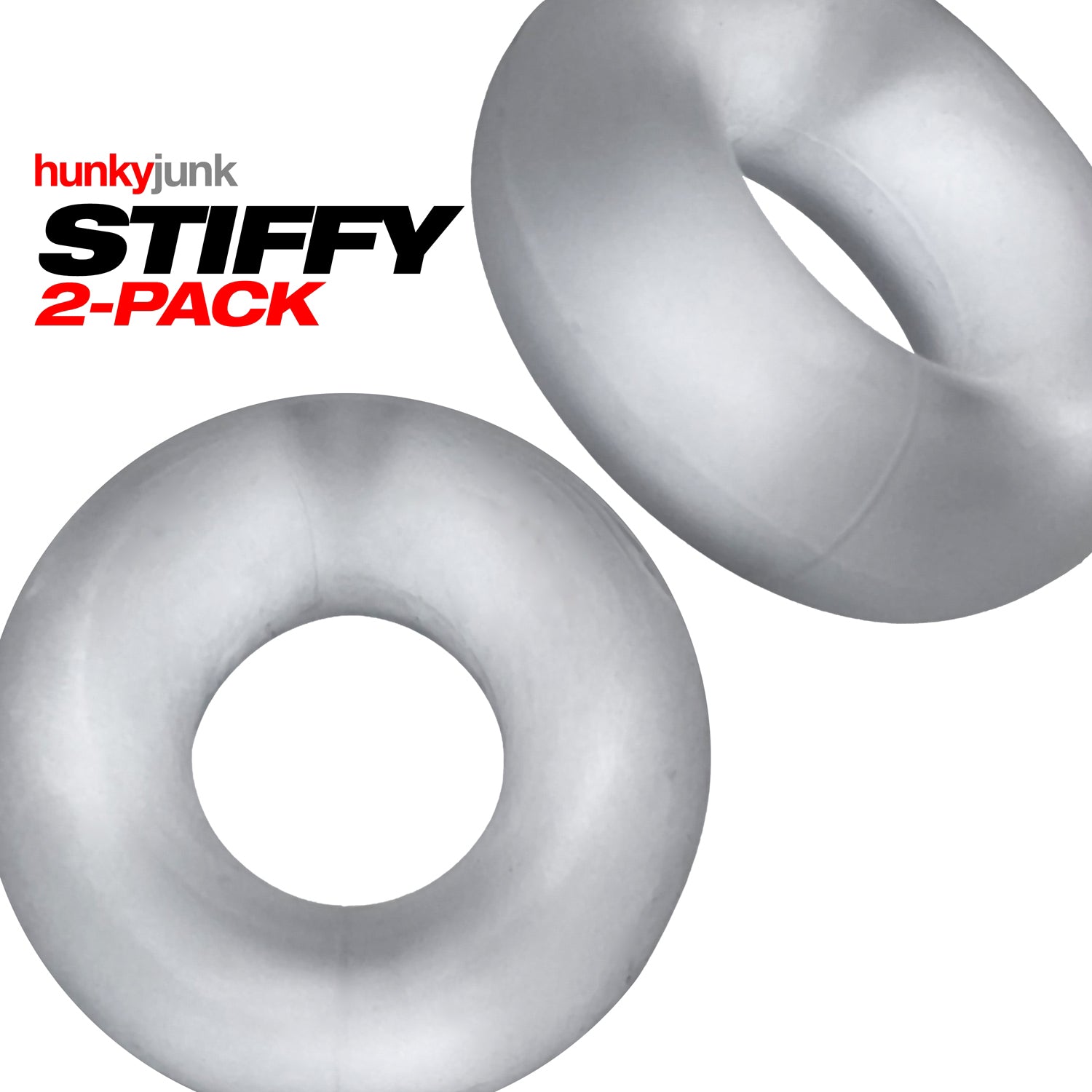 Stiffy 2 Piece Bulge Cockrings by HunkyJunk Ice Clear > Cock Ring > Sets