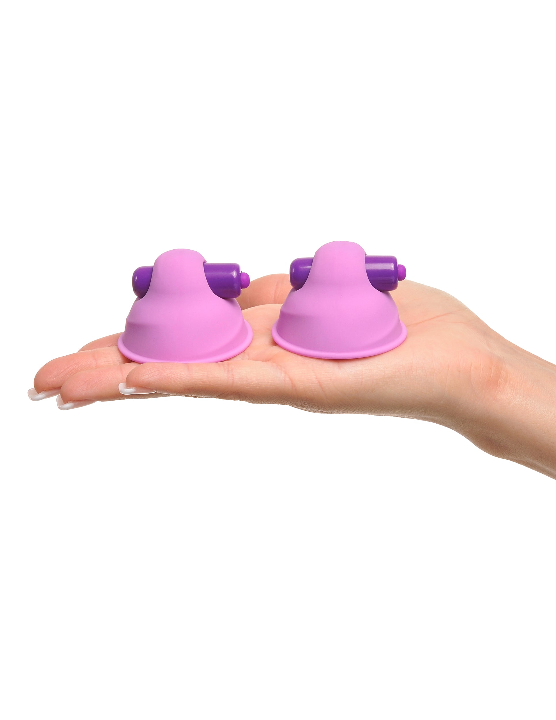 Fantasy For Her Vibrating Nipple Suckers Purple Nipple Suckers