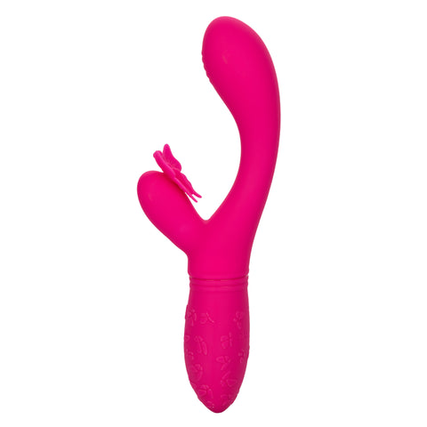 Butterfly Kiss Flutter Rechargeable Vibrator in Pink with 10 Vibration Functions and Dual Motors VIBRATORS-RABBIT