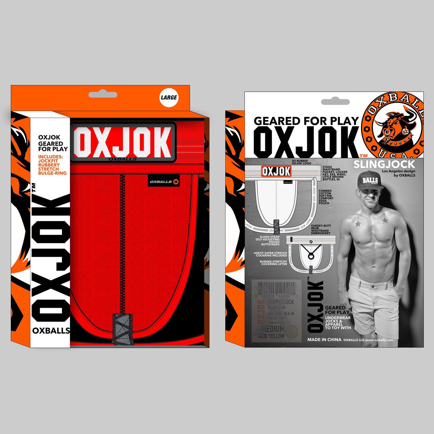 Oxballs Slingjock Upthrust Slider-Strap Jock (Black Iron) – Comfortable Men's Jockstrap Red Medium > Clothes > Jockstraps