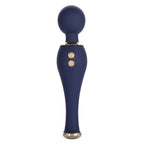 Chic Poppy Navy Blue Ultra-Plush Silicone Massager with 5 Vibration Levels and Gold Accents, Rechargeable, Waterproof > Sex Toys > Massage Wands