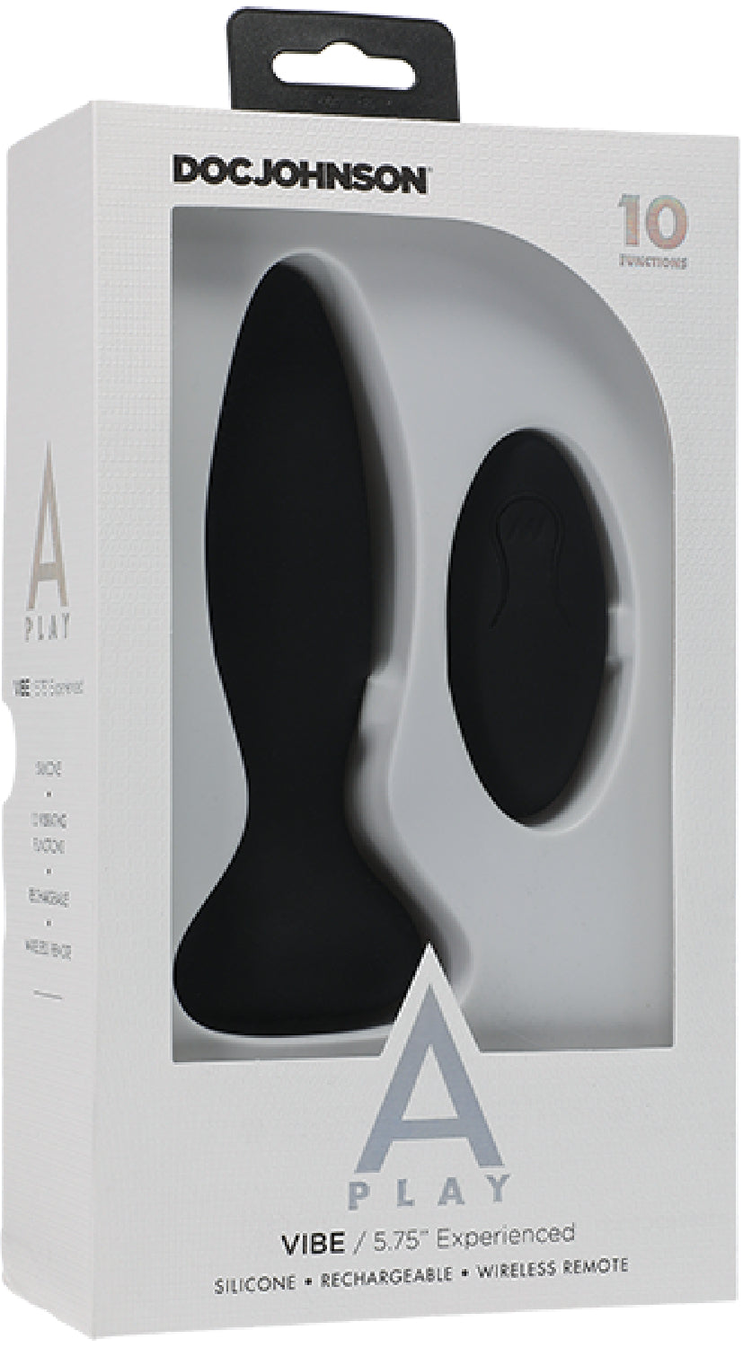 Vibe - Experienced - Rechargeable Silicone Anal Plug With Remote (Black) > Anal Range > Vibrating Butt Plugs