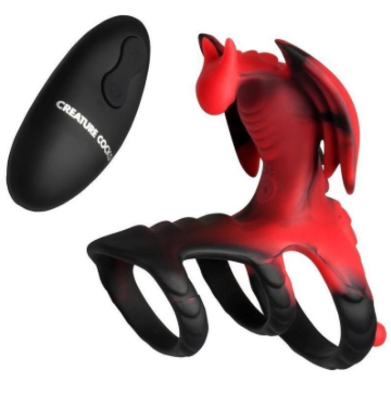 Dragon Flight Multi-Ring Vibrating Silicone Cock Ring > Sex Toys For Men > Penis Sleeves