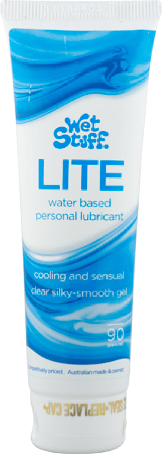 Wet Stuff Lite Water-Based Lubricant – Reduced Glycerine Sensitive Skin Formula 90g Tube > Lube > Water Based