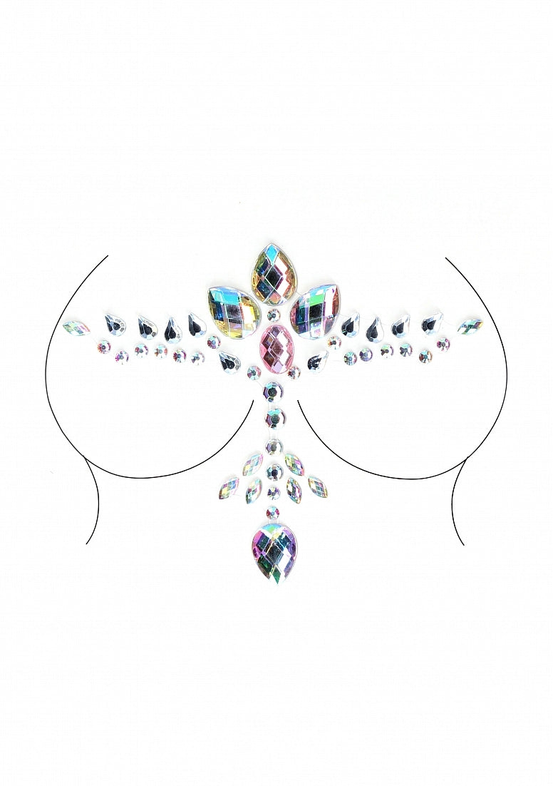 Shots Dazzling Cleavage Bling Sticker with Multicolor Rhinestones > Clothes > Body Jewellery (Non Piercing)
