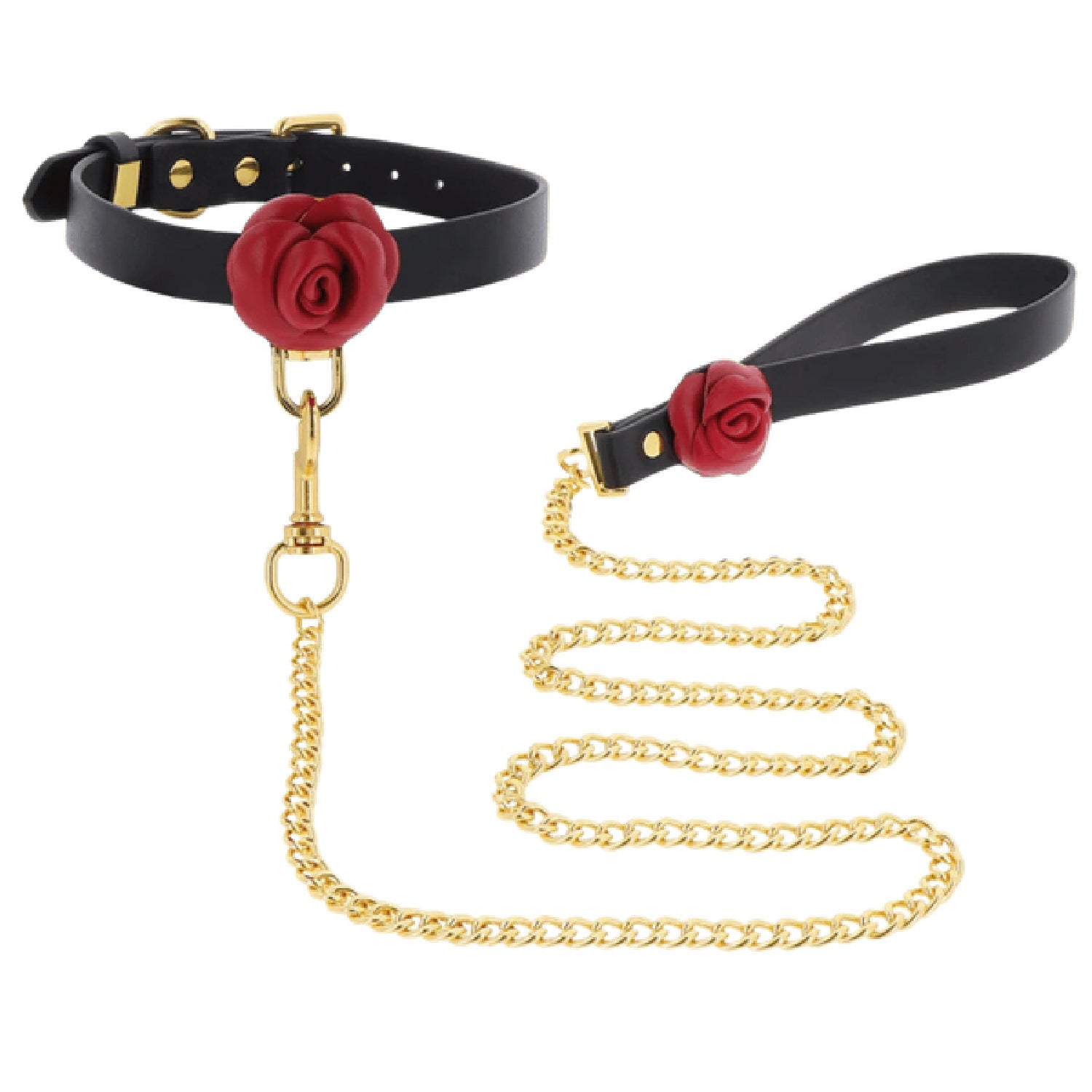 Taboom Wild Roses Collar and Leash – Faux Leather BDSM Accessories > Bondage Gear > Collars & Leashes Main image