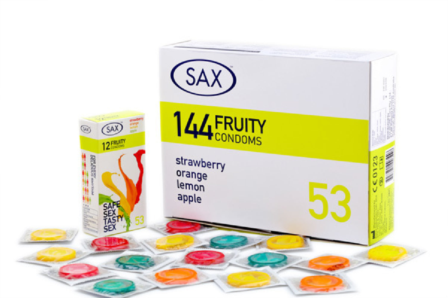 Sax Fruity Condoms 144 Pack – Bulk Condoms > Essentials > Condoms