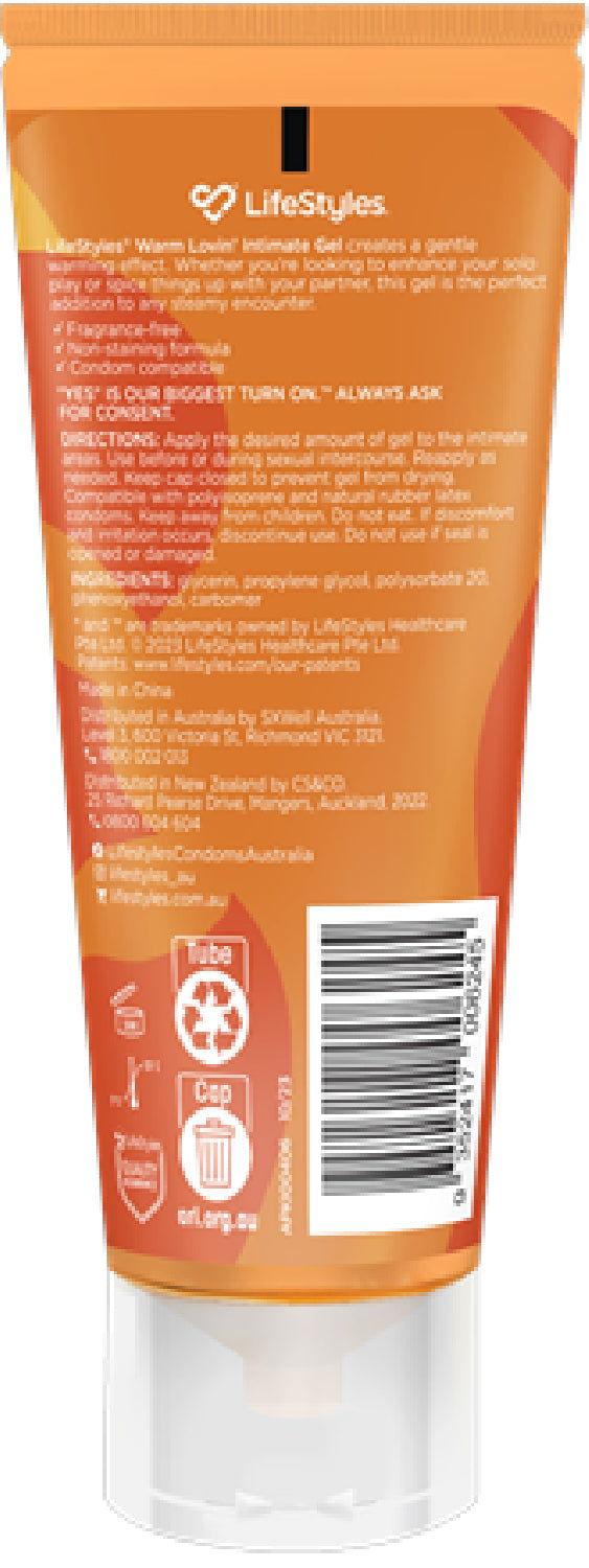 Warm Lovin Gel 80ml – Intimate Warming Gel > Lube > Water Based