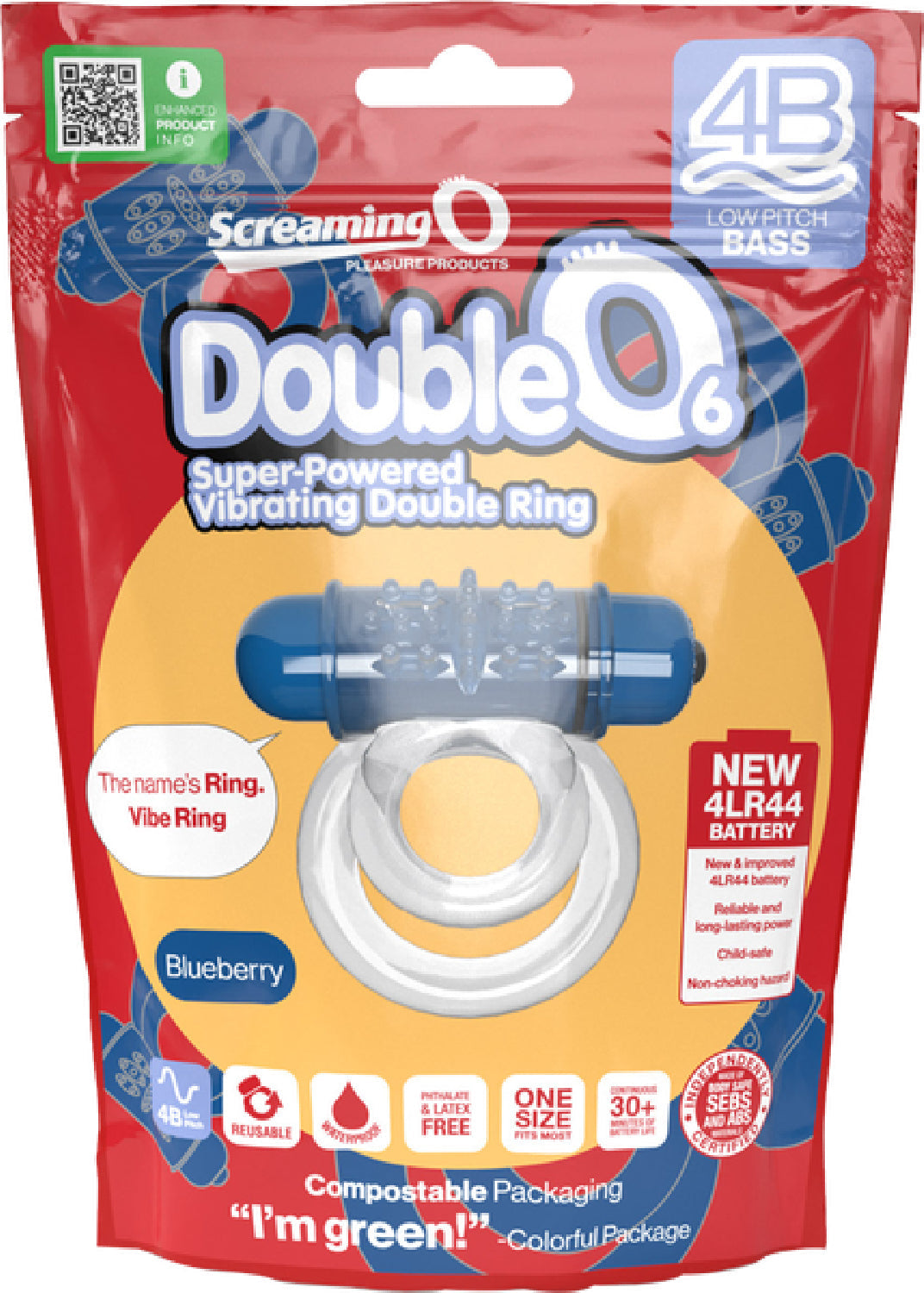 Double O 6 4B Vibrating Ring with Raised Ticklers and Long-Lasting Batteries – Vibrating Ring > Cock Ring > Vibrating