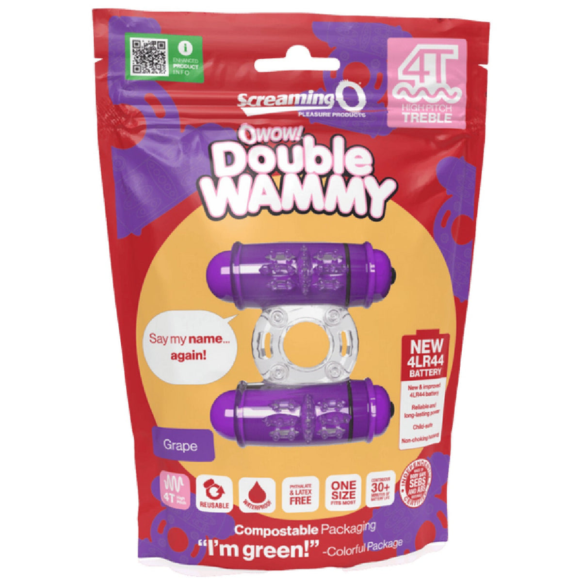Double Wammy 4T – High Pitch Treble Vibrating Cock Ring with 5 Speeds and Pulse Pattern > Sex Toys > Couples Toys