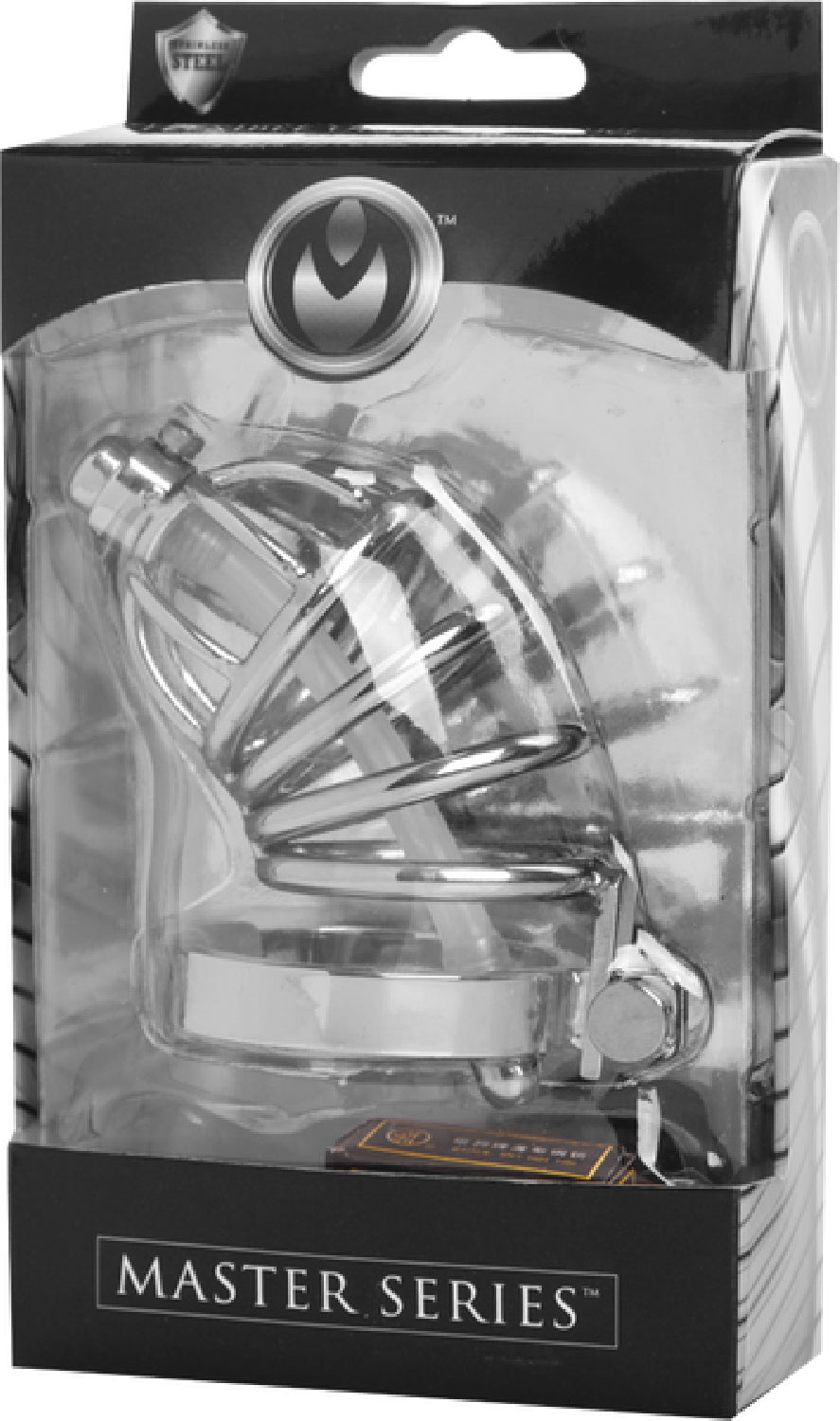 Stainless Steel Chastity Cage With Removable Silicone Urethral Plug – Penis Plug Secondary image