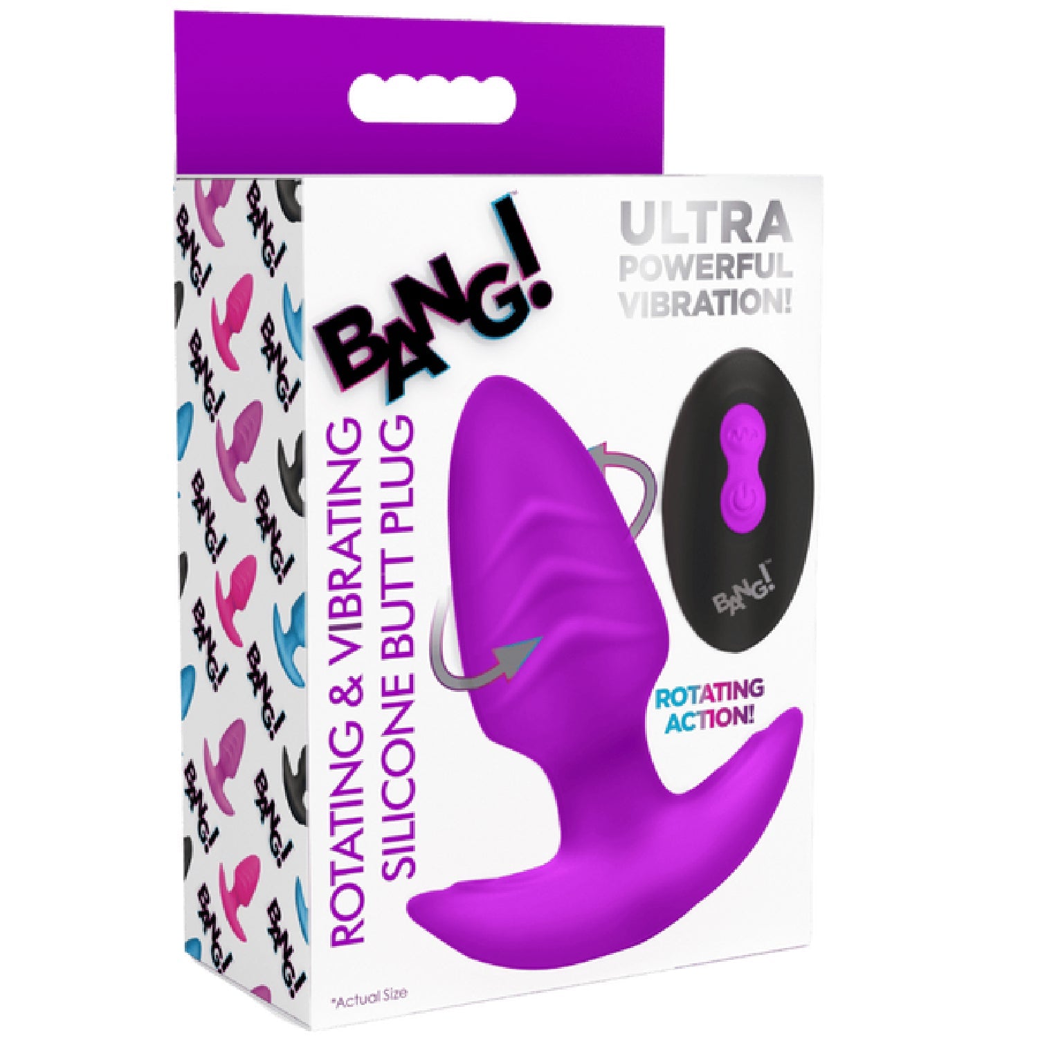 Rotating & Vibrating Silicone Butt Plug w/ Remote (Purple) One Size > Anal Range > Vibrating Butt Plugs