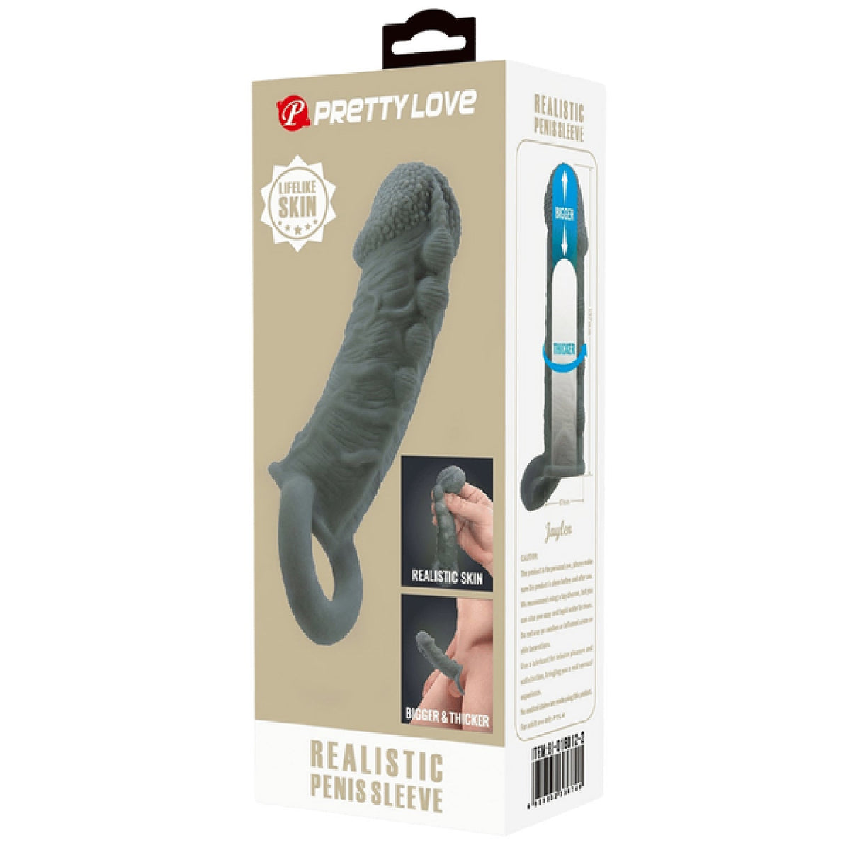 Realistic Penis Sleeve – Stretchy Thickening Penis Sleeve > Sex Toys For Men > Penis Sleeves