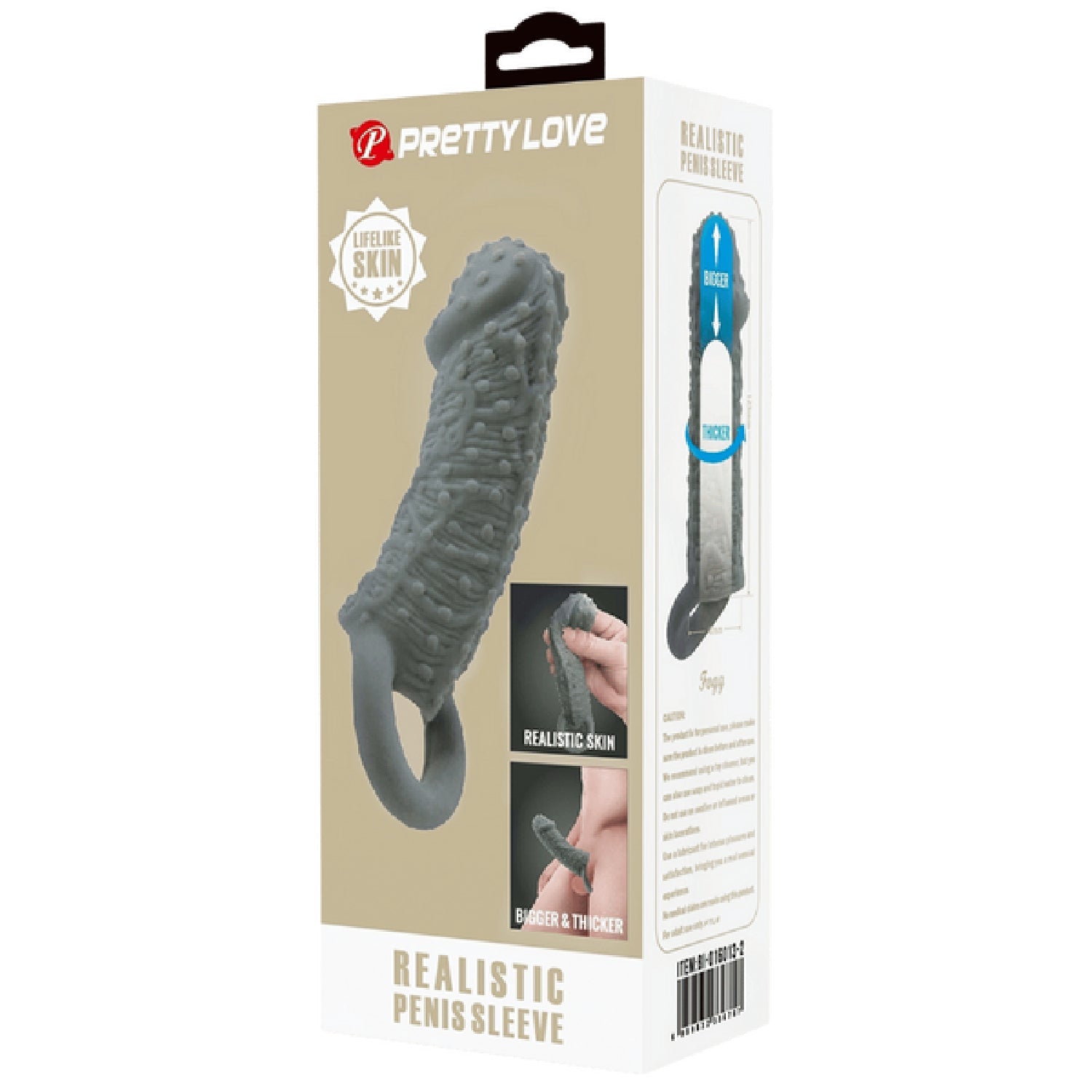 Realistic Penis Sleeve – Stretchy Thickening Penis Sleeve > Sex Toys For Men > Penis Sleeves
