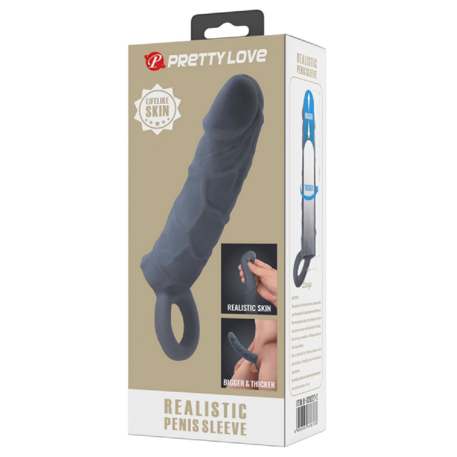 Realistic Spearhead Veiny Penis Sleeve – Enlargement Sleeve with Strap Secondary image