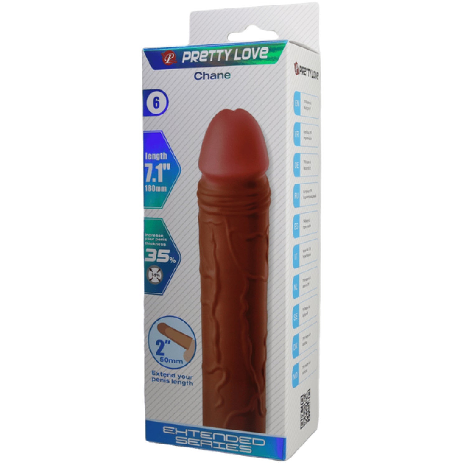 Chane 7.1 Inch Penis Extender Sleeve – Ultra Realistic Textured Sleeve Secondary image