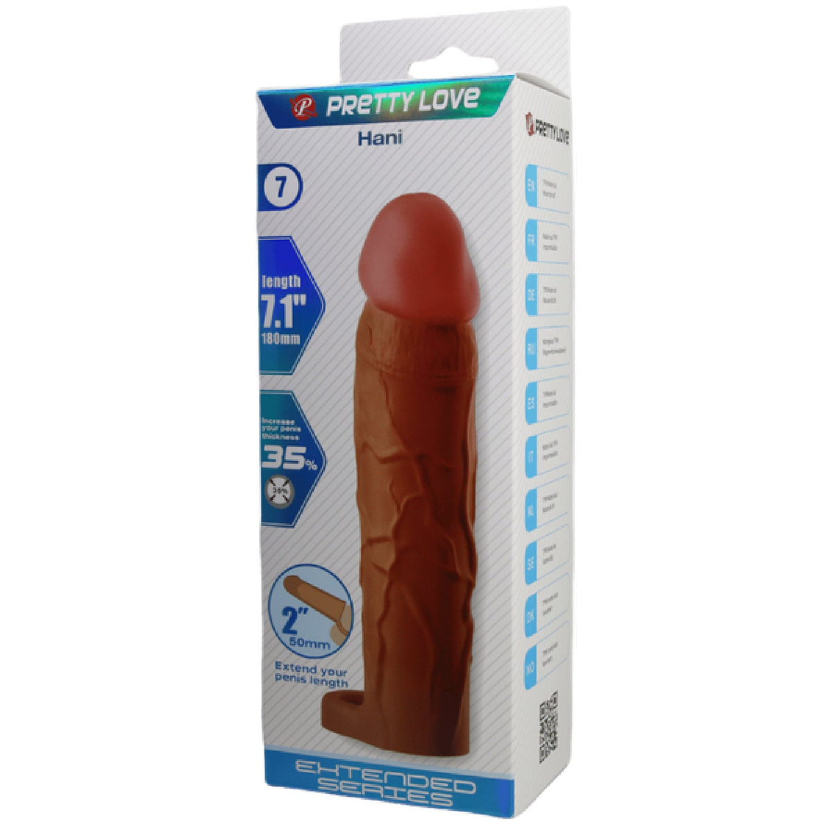 Hani 7.1 Inch Stretchy Shaft Cock Sleeve With Ball Ring Penis Sheath > Sex Toys For Men > Penis Sleeves