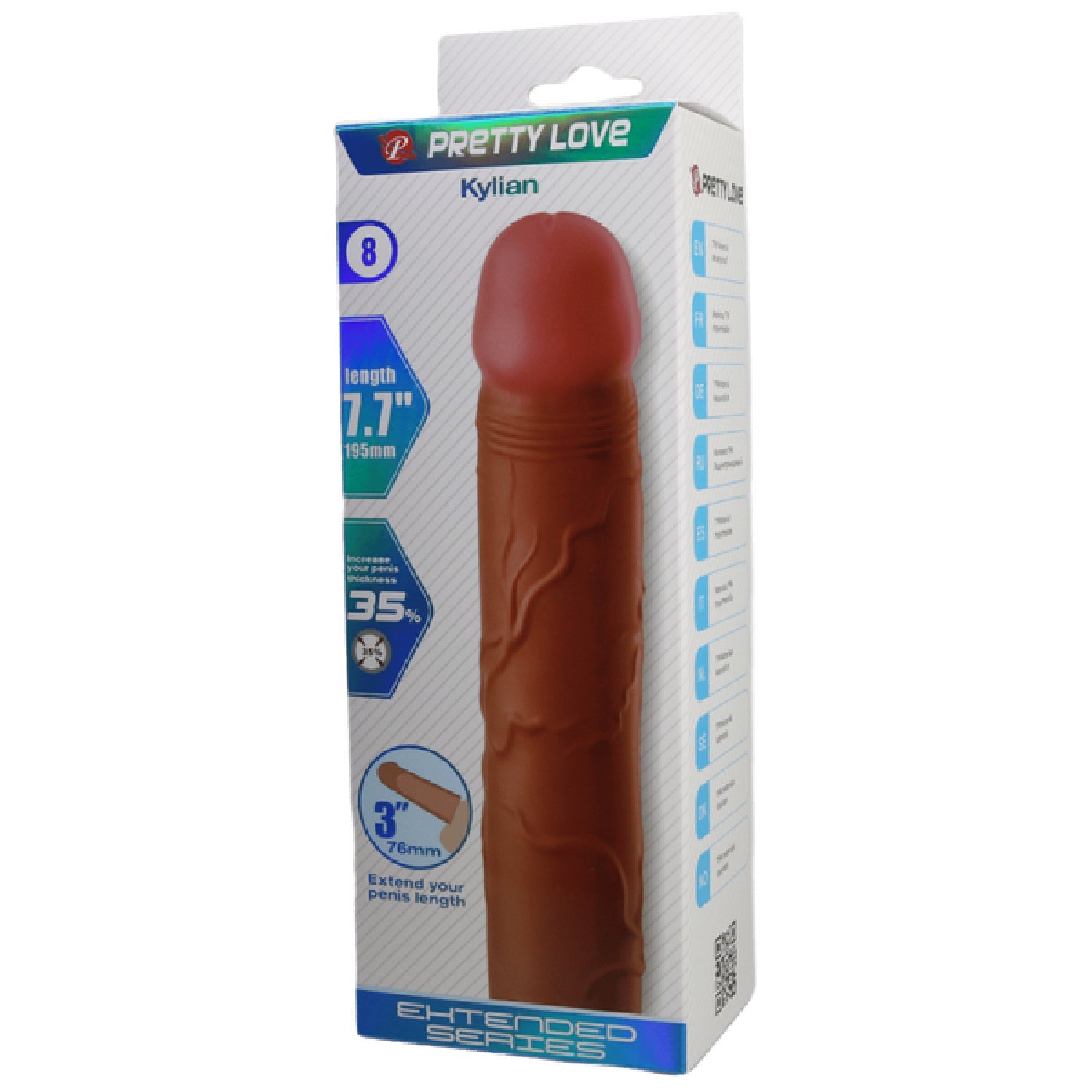 Kylian 7.1 Inch Penis Extender – Ultra Realistic Sleeve with Textured Surface > Sex Toys For Men > Penis Sleeves