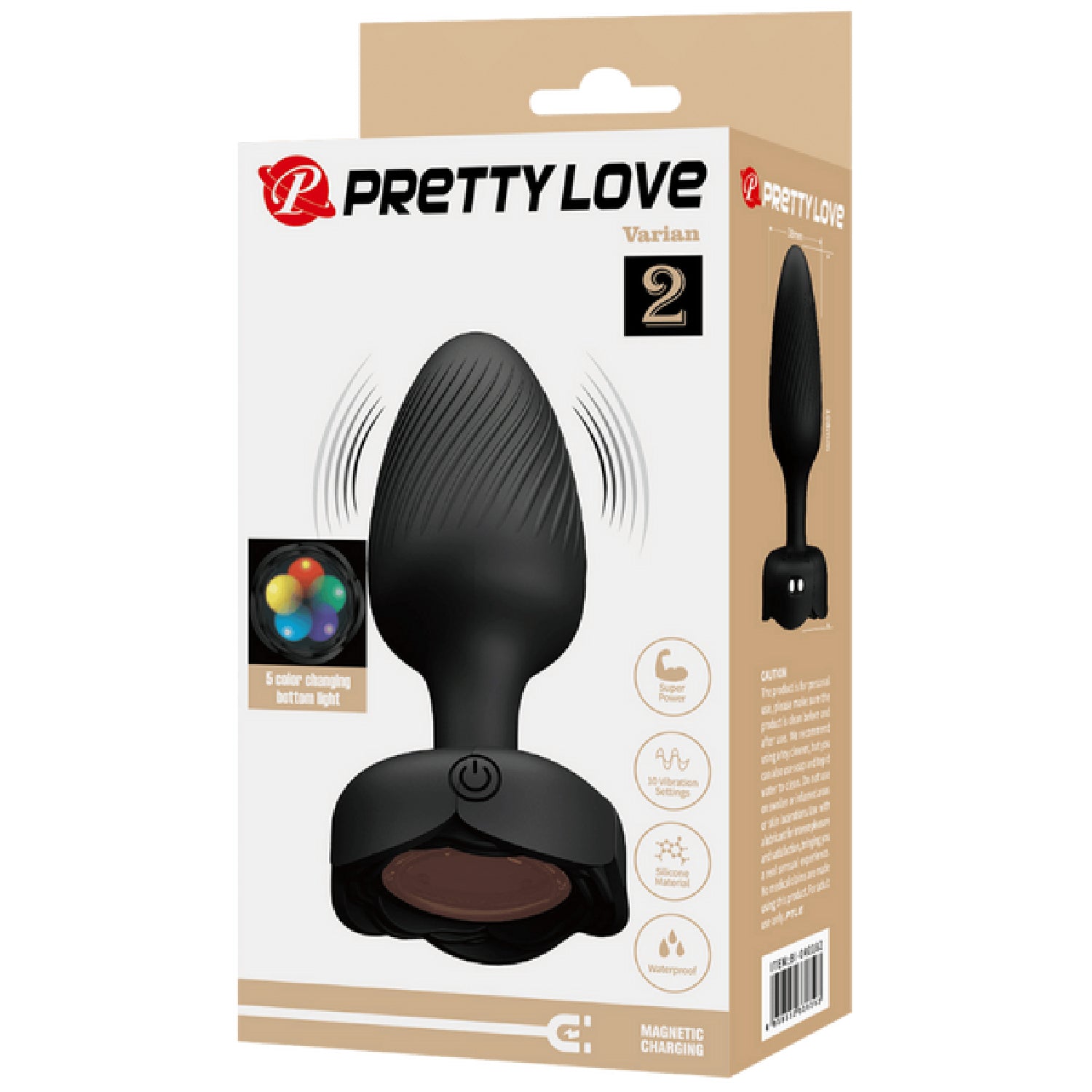 Varian Light-Up Rechargeable Butt Plug – LED Flashing Silicone Butt Plug > Anal Range > Vibrating Butt Plugs