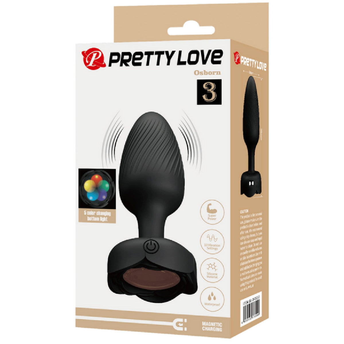 Varian Light-Up Rechargeable Butt Plug – LED Flashing Silicone Butt Plug > Anal Range > Vibrating Butt Plugs