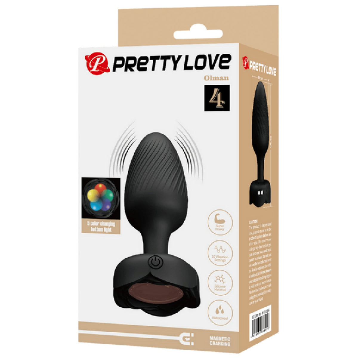 Varian Light-Up Rechargeable Butt Plug – LED Flashing Silicone Butt Plug > Anal Range > Vibrating Butt Plugs