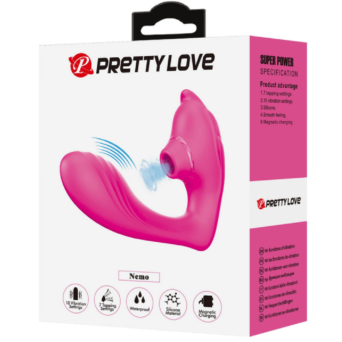PrettyLove Nemo – Waterproof, Rechargeable With 10 Vibration And 7 Tapping Settings Clitoral Stimulator > Sex Toys For Ladies > Clitoral Vibrators and Stimulators