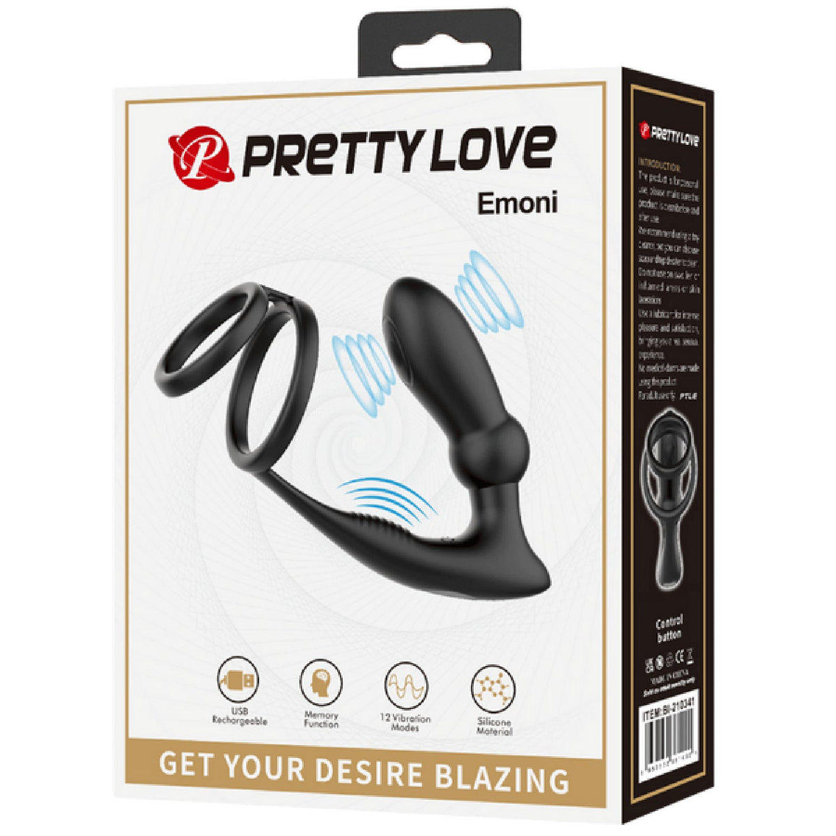Emoni Rechargeable Vibrating Secure Hold Cock And Ball Ring With Attached Butt Plug > Anal Range > Prostate Plugs