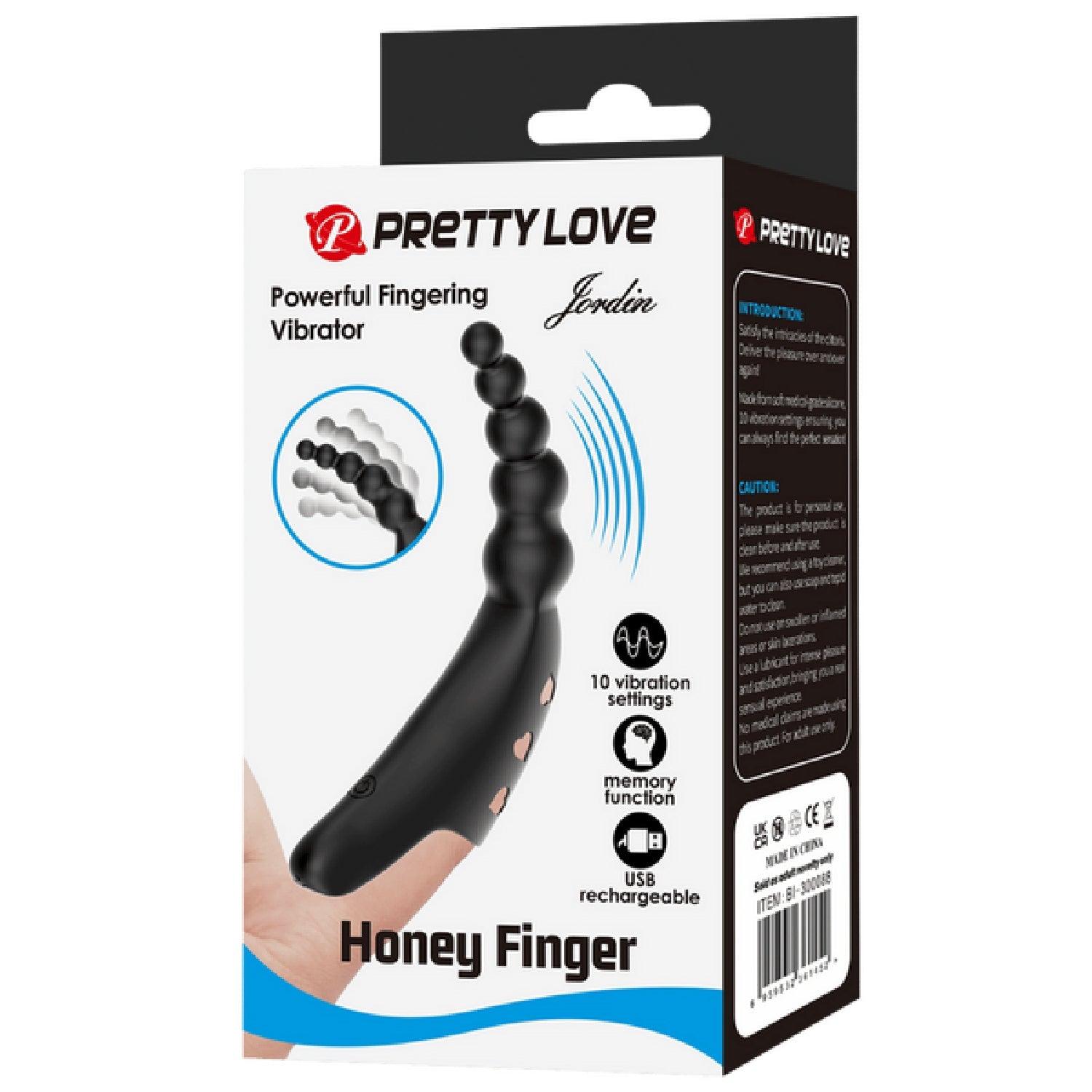 Jordin Honey Finger - Flexible Ribbed G-Spot And Clitoris Stimulating Vibrator With 10 Settings > Vibrators > Finger Vibrators