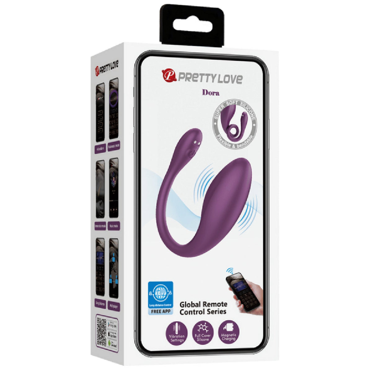 App Control Dora – App-Controlled Rechargeable Curved 12 Vibration Modes Couple's Vibrator > Sex Toys > Couples Toys