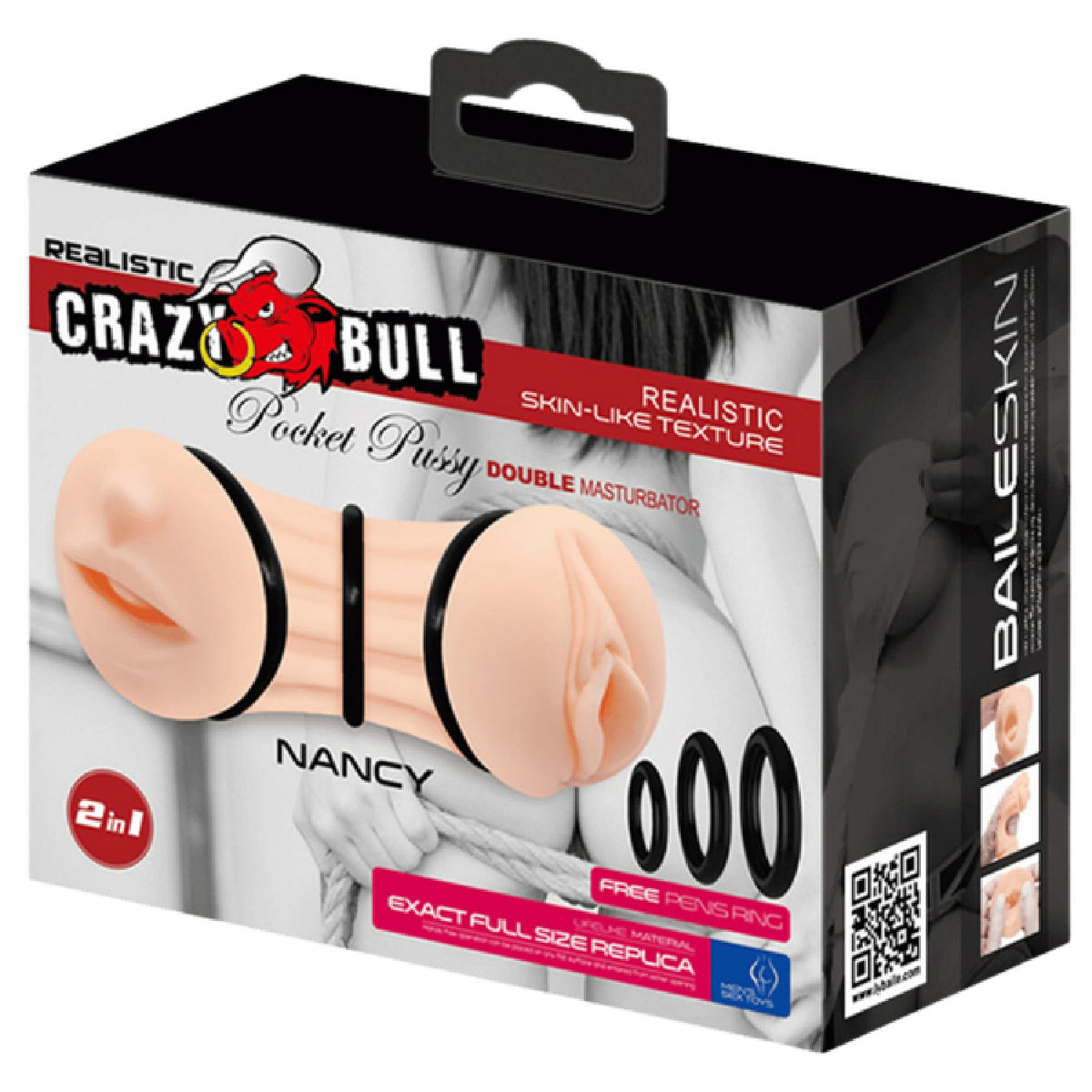 Nancy Pocket Pussy – Double Ended Ribbed Masturbator Sleeve > Sex Toys For Men > Masturbators > Manual