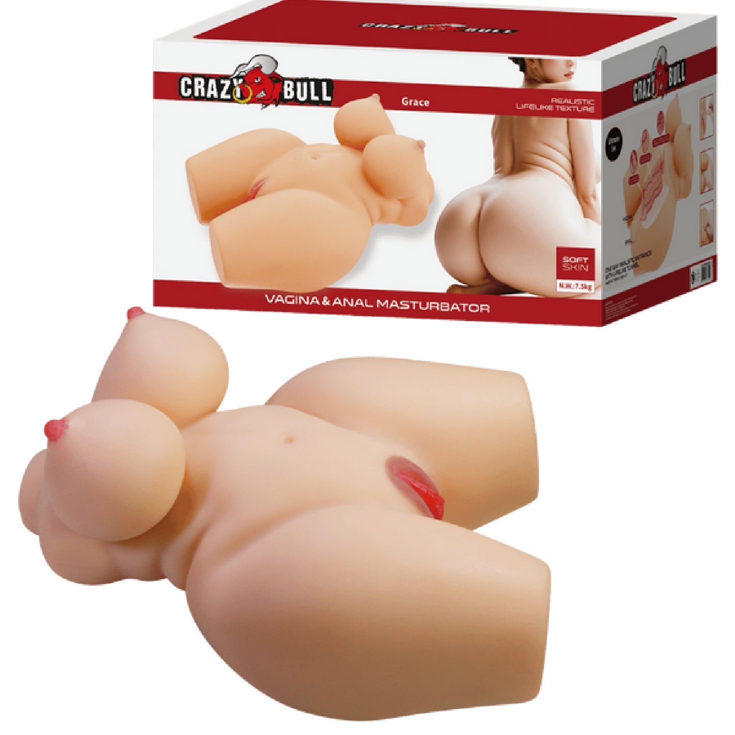 Grace Sort Skin Anatomically Precise Masturbator – Weighted Core Vagina and Anal Stimulator > Sex Toys > Sex Dolls > Premium