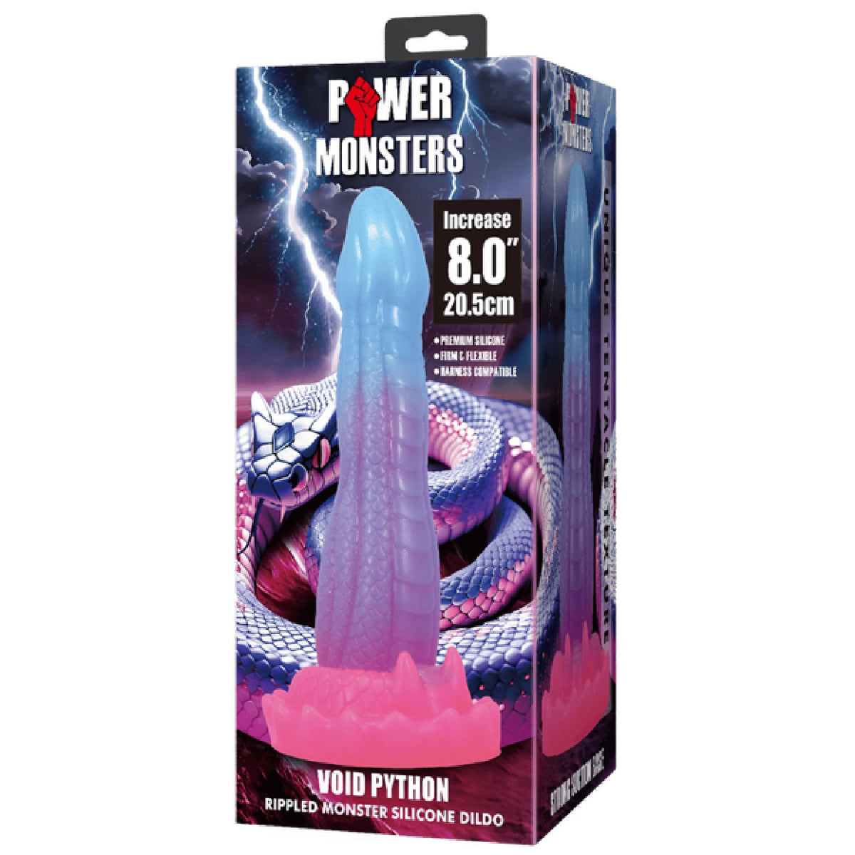Void Python 8 Inch – Textured Silicone Dildo with Suction Base > Dildos > Fantasy