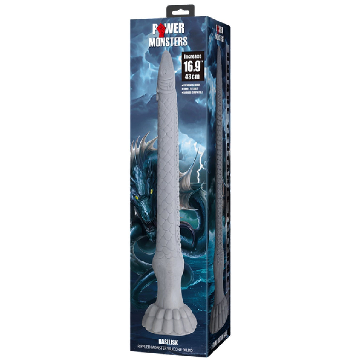 Basilisk Rippled Monster – 16.9 Inch Silicone Dildo Secondary image