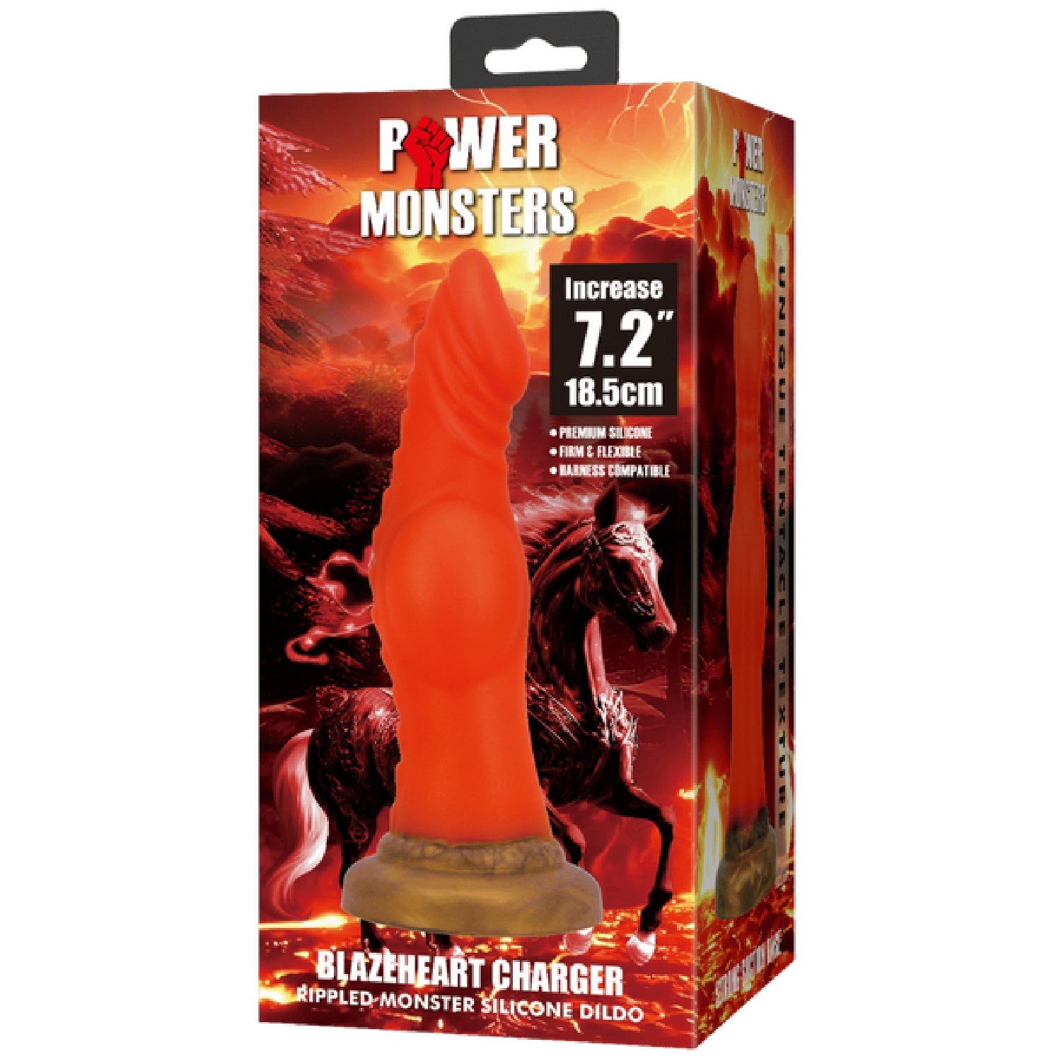 Blazeheart Rippled Monster – Body-Safe Silicone 7.2 Inch Dildo with Suction Base Secondary image
