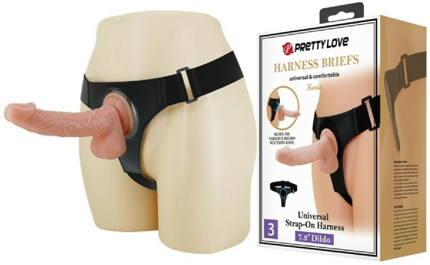 Universal Strap-On Harness – Soft Stretchy Fabric Strap-On Harness with 7.2 Inch Dildo Secondary image