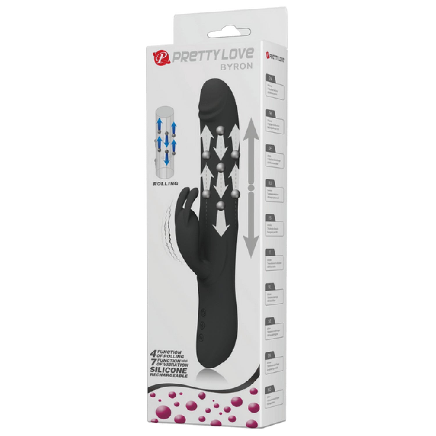 Byron 6 Inch Rabbit Vibrator - Rotating, Massaging, Clitoral Flickering, Fully Waterproof with Synchronous Thrusting Beads > Vibrators > Ladies > Rabbit