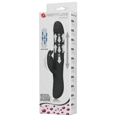 Byron Rabbit Vibrator - Rotating, Massaging, Clitoral Flickering, Fully Waterproof with Synchronous Thrusting Beads > Vibrators > Ladies > Rabbit