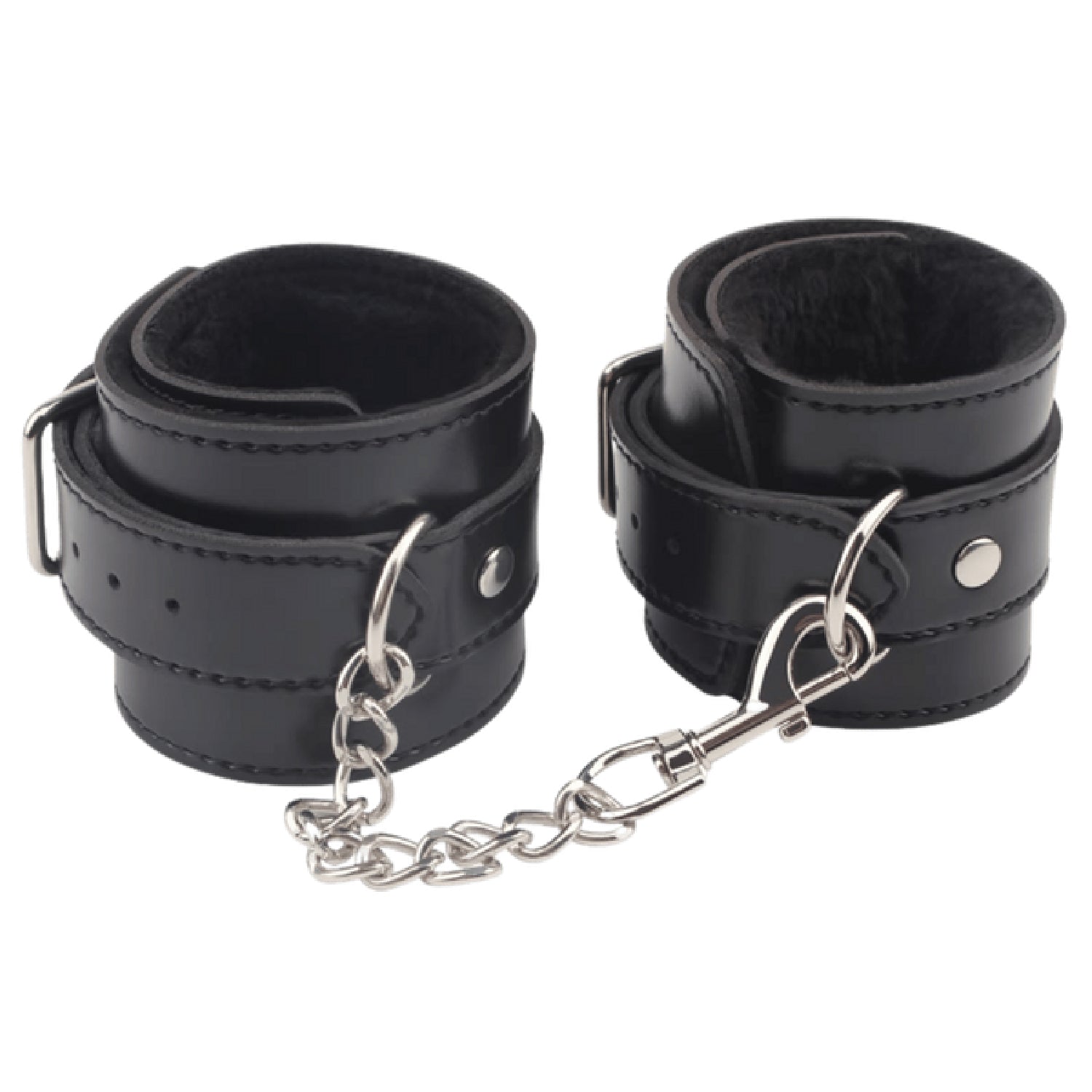 Obey Me Leather Ankle Cuffs – Adjustable Metal Hook Ankle Cuffs Secondary image