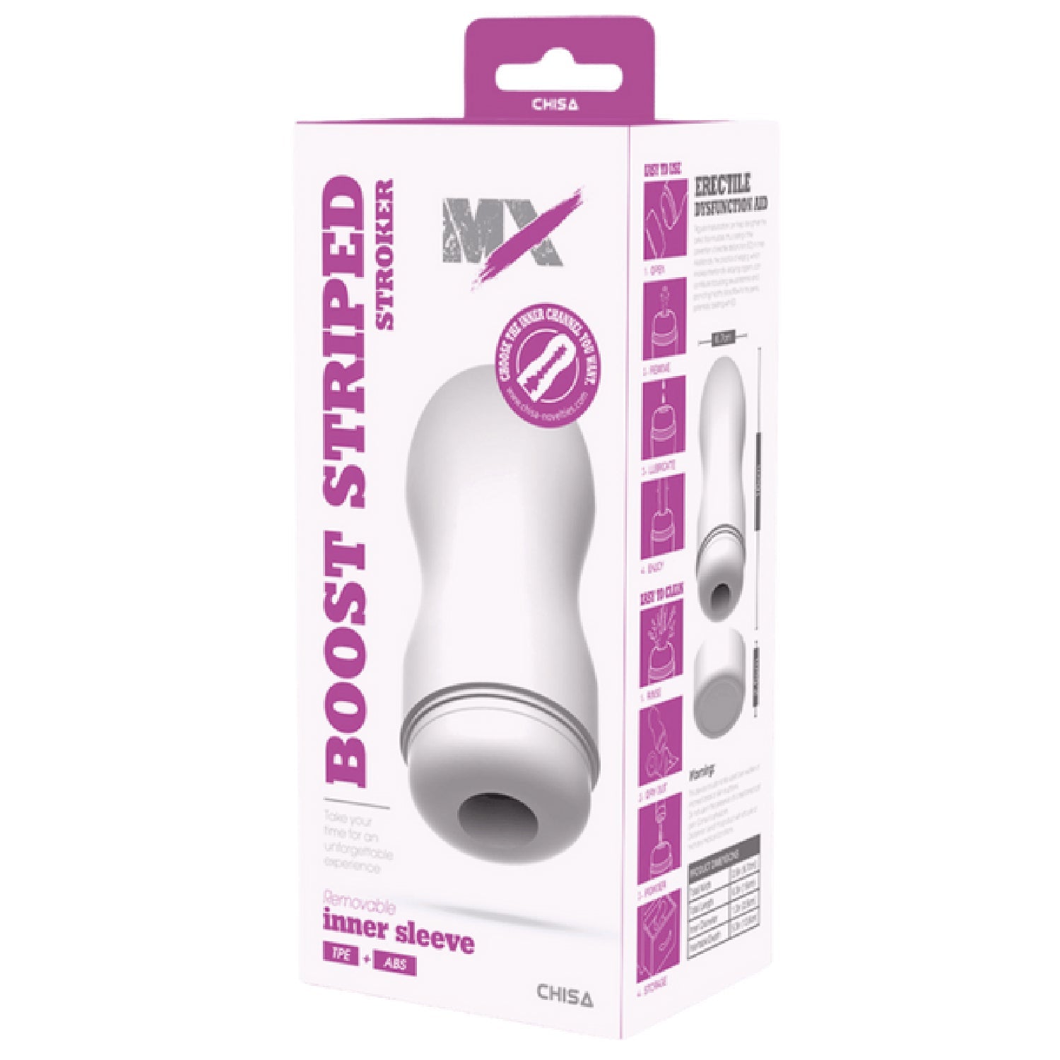 Boost Striped Stroker – Super-Soft 16cm Masturbator Sleeve Secondary image