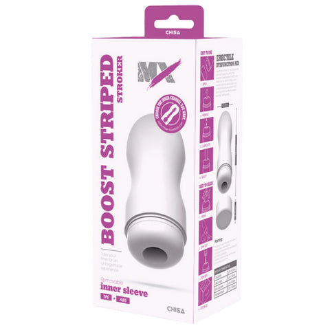 Boost Striped Stroker – Super-Soft 16cm Masturbator Sleeve > Sex Toys For Men > Masturbators Cup