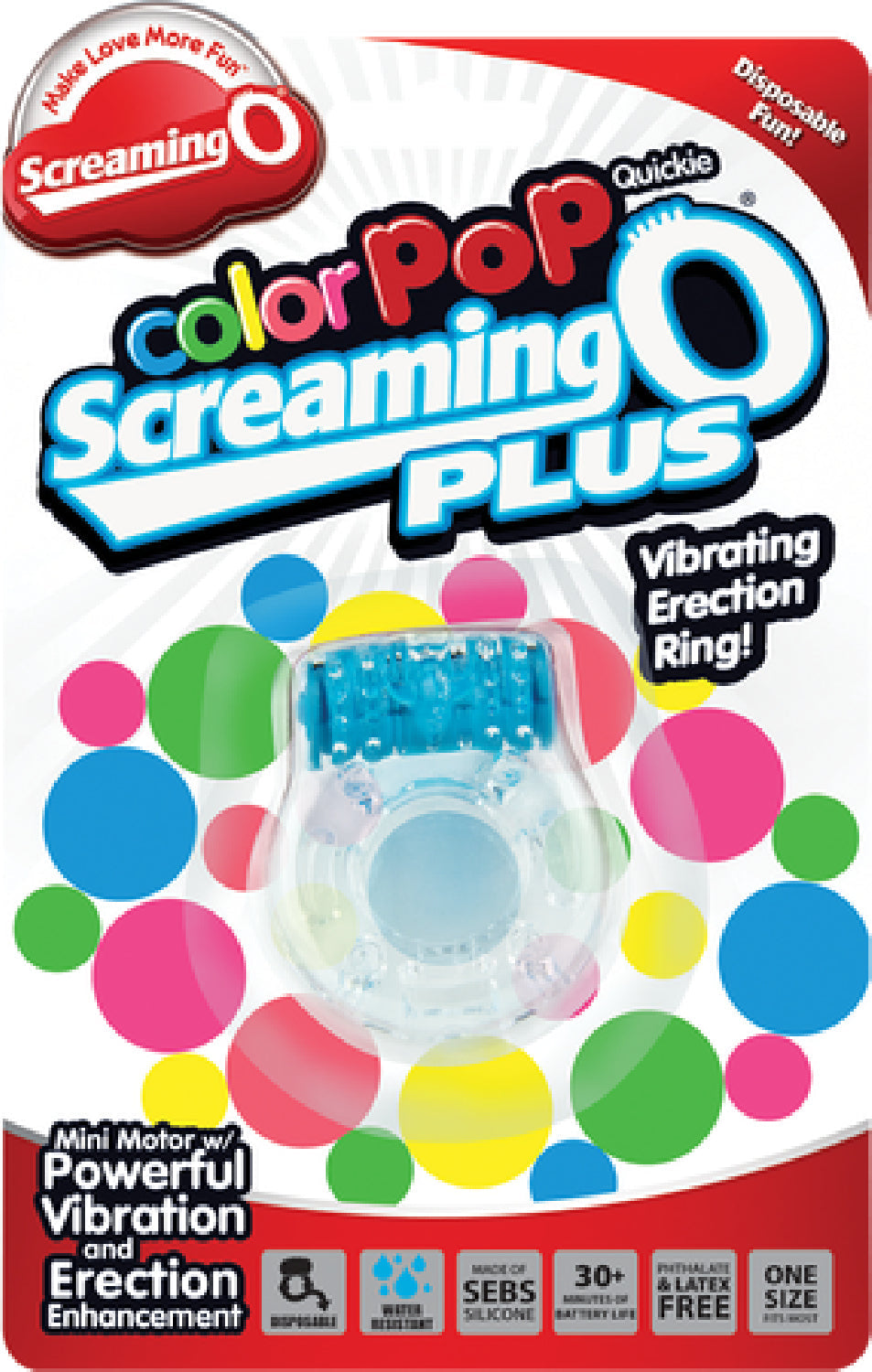 Screaming O Colour Pop Quickie Plus – Vibrating Erection Ring > Cock Ring > Vibrating