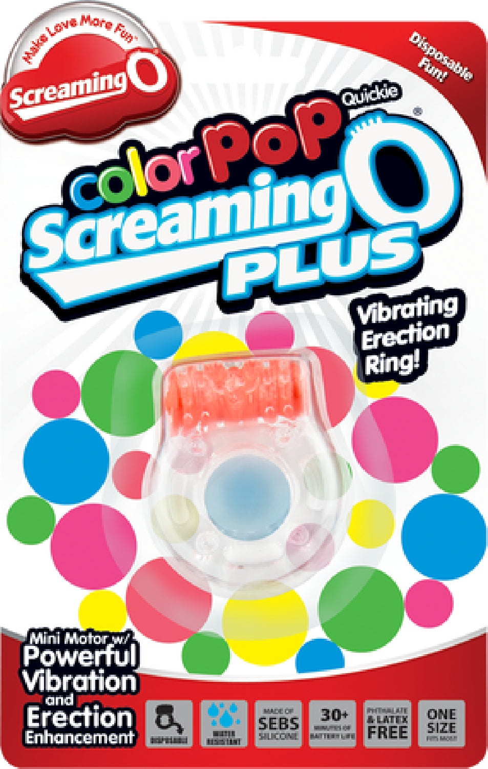 Screaming O Colour Pop Quickie Plus – Vibrating Erection Ring > Cock Ring > Vibrating
