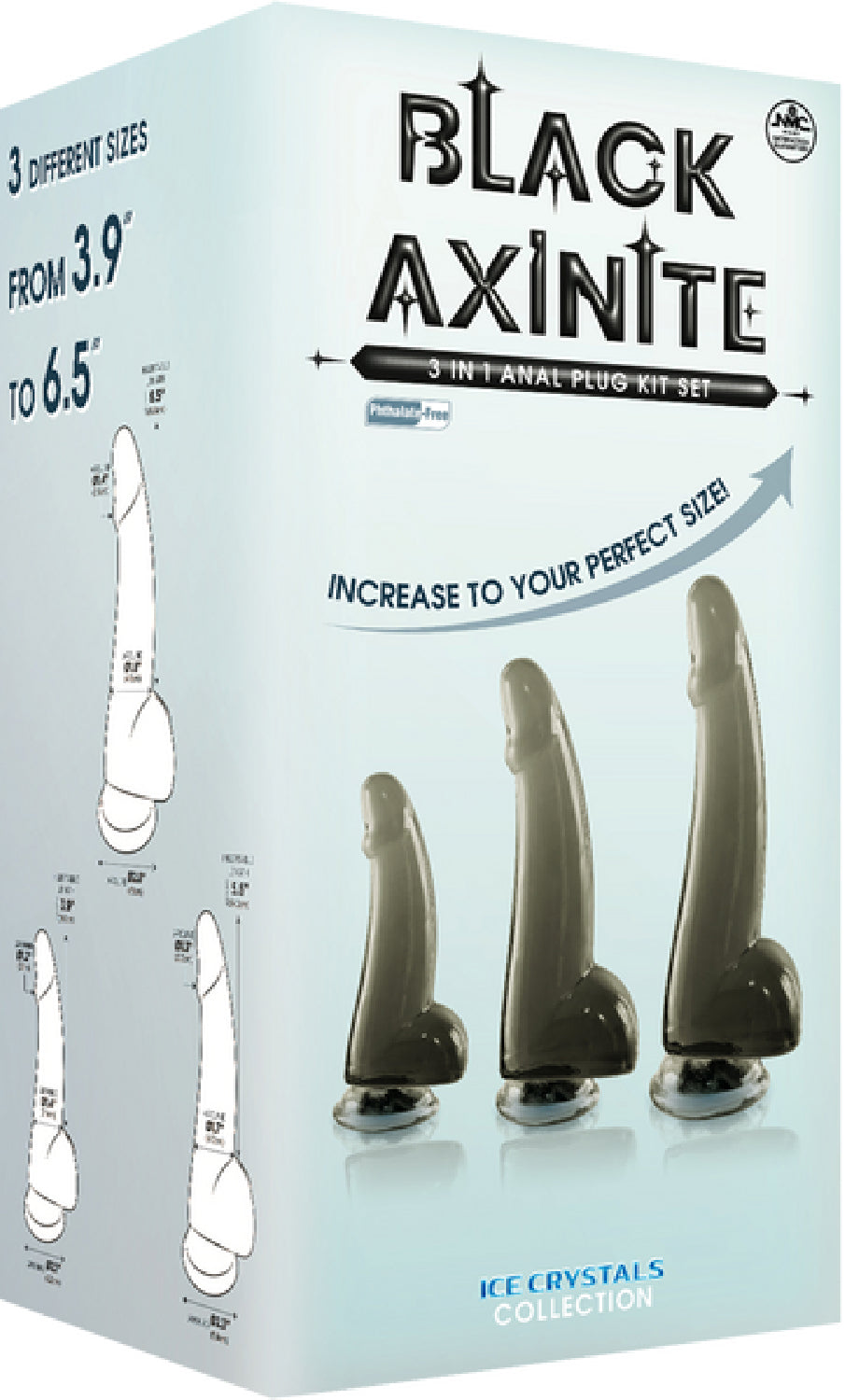 3 In 1 Anal Plug Kit – Flexible Hygienic Silicone Suction Cup Base Anal Plugs > Anal Range > Butt Plug Kits