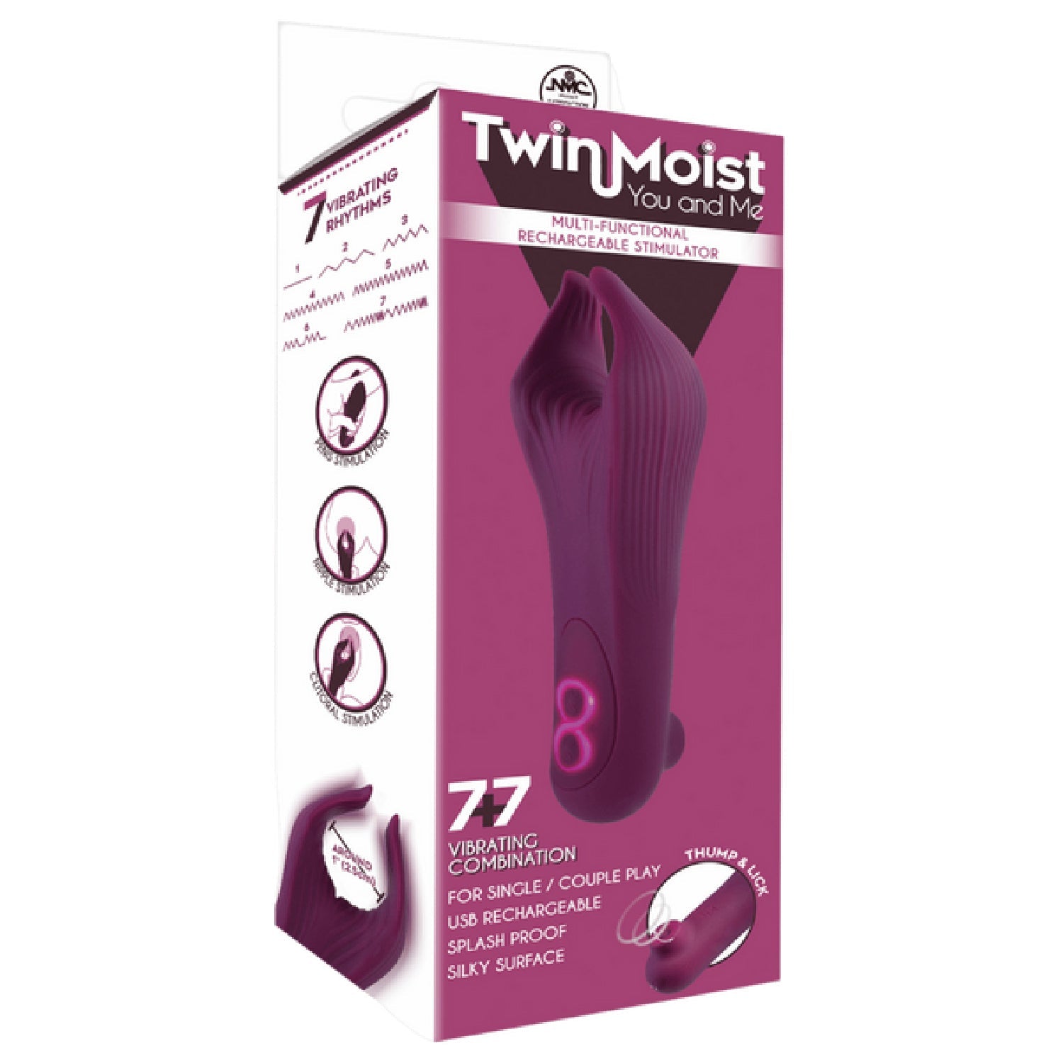TwinMoist - Multi-Functional Rechargeable Stimulator – Splash Proof USB Rechargeable Vibrator > Sex Toys > Couples Toys