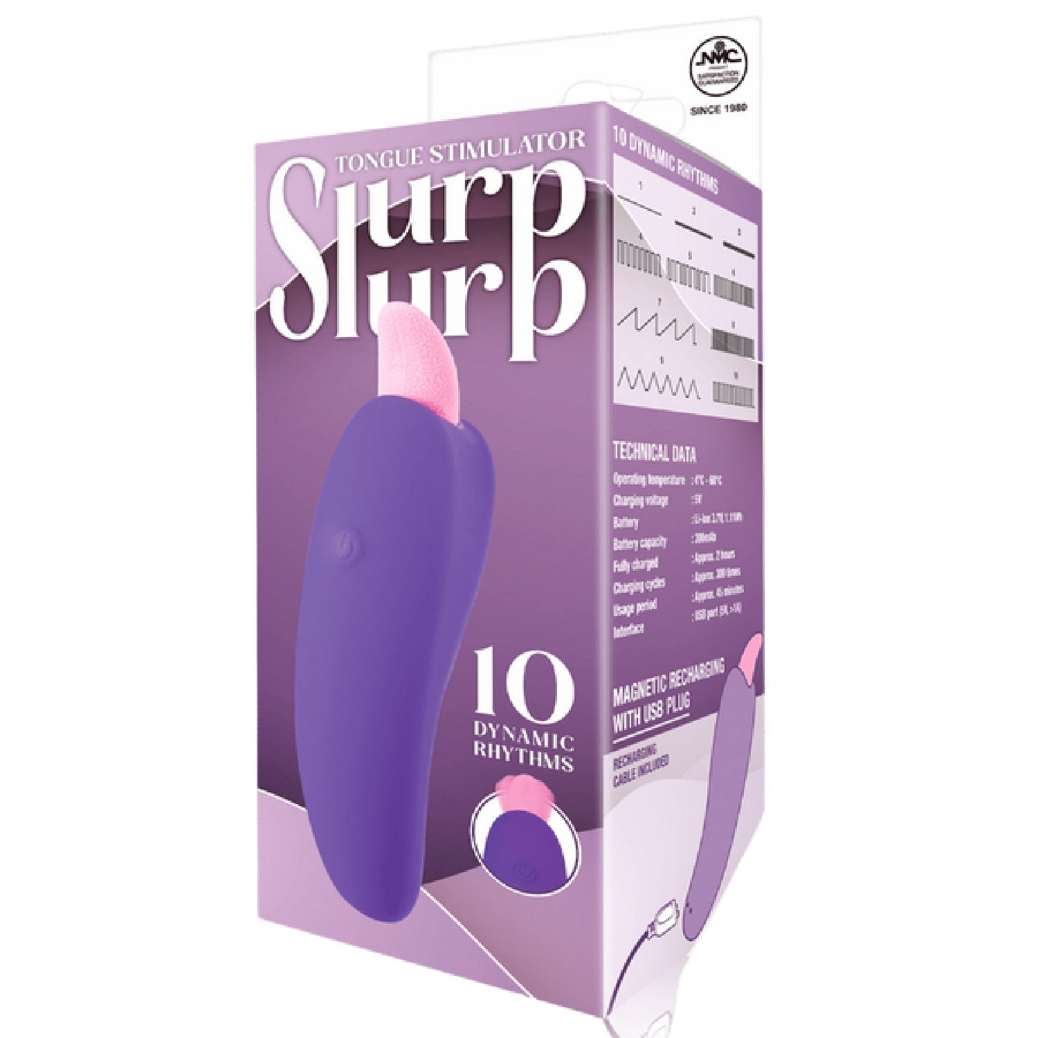 Slurp Slurp Tongue Stimulator – Magnetic Rechargeable 10 Rhythm Vibrator > Sex Toys For Ladies > Clitoral Vibrators and Stimulators